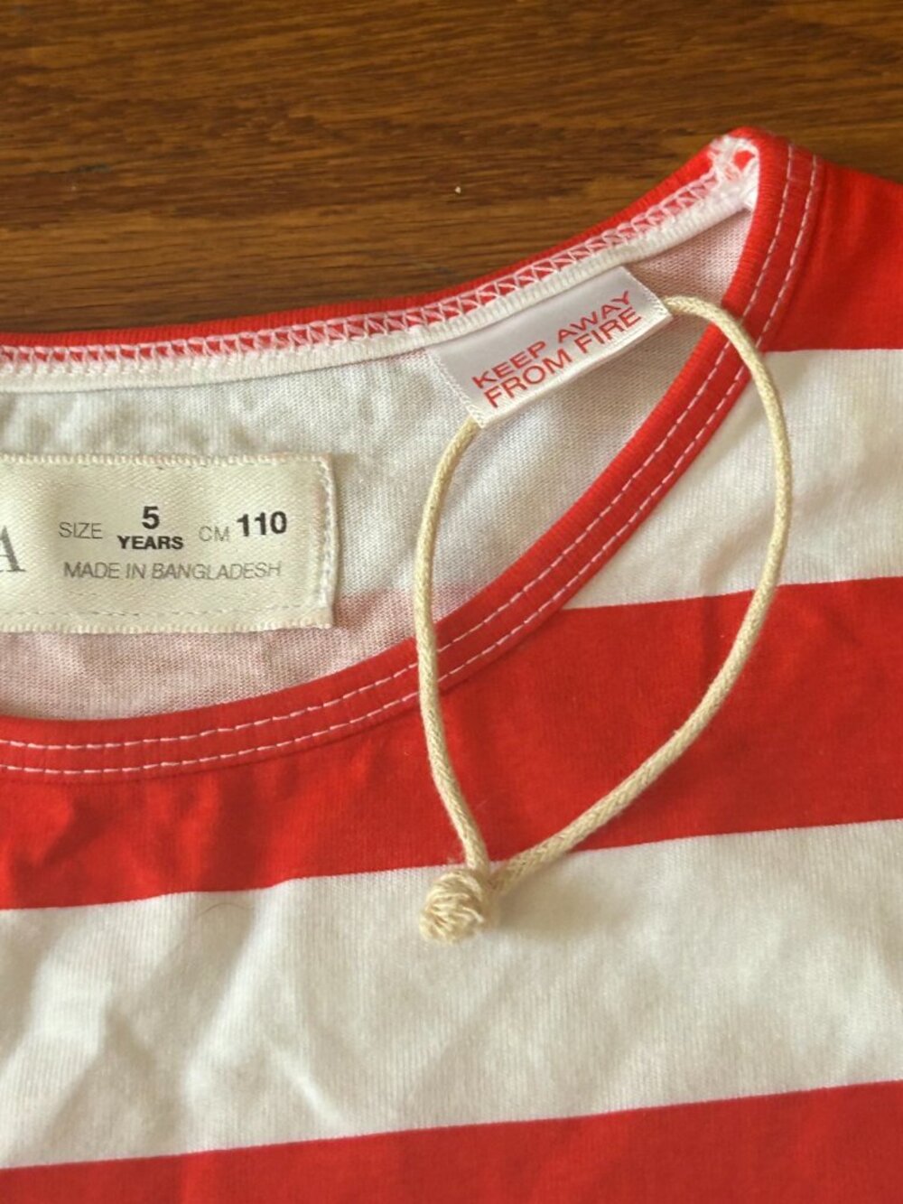 NWOT Zara Little Girls Red and White Striped Ruffle Sleeve Tee Size 5 5T New - Picture 7 of 13